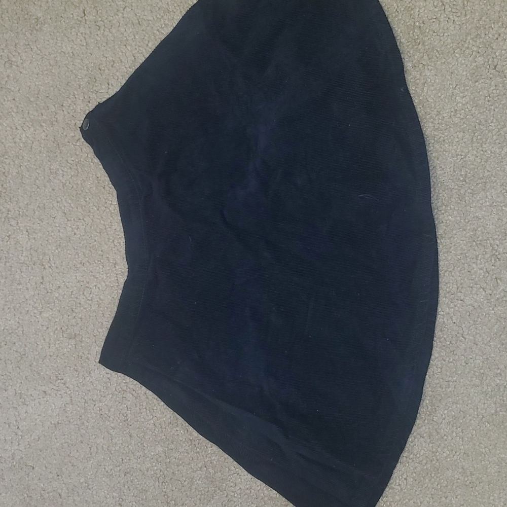 Black corduroy skater skirt